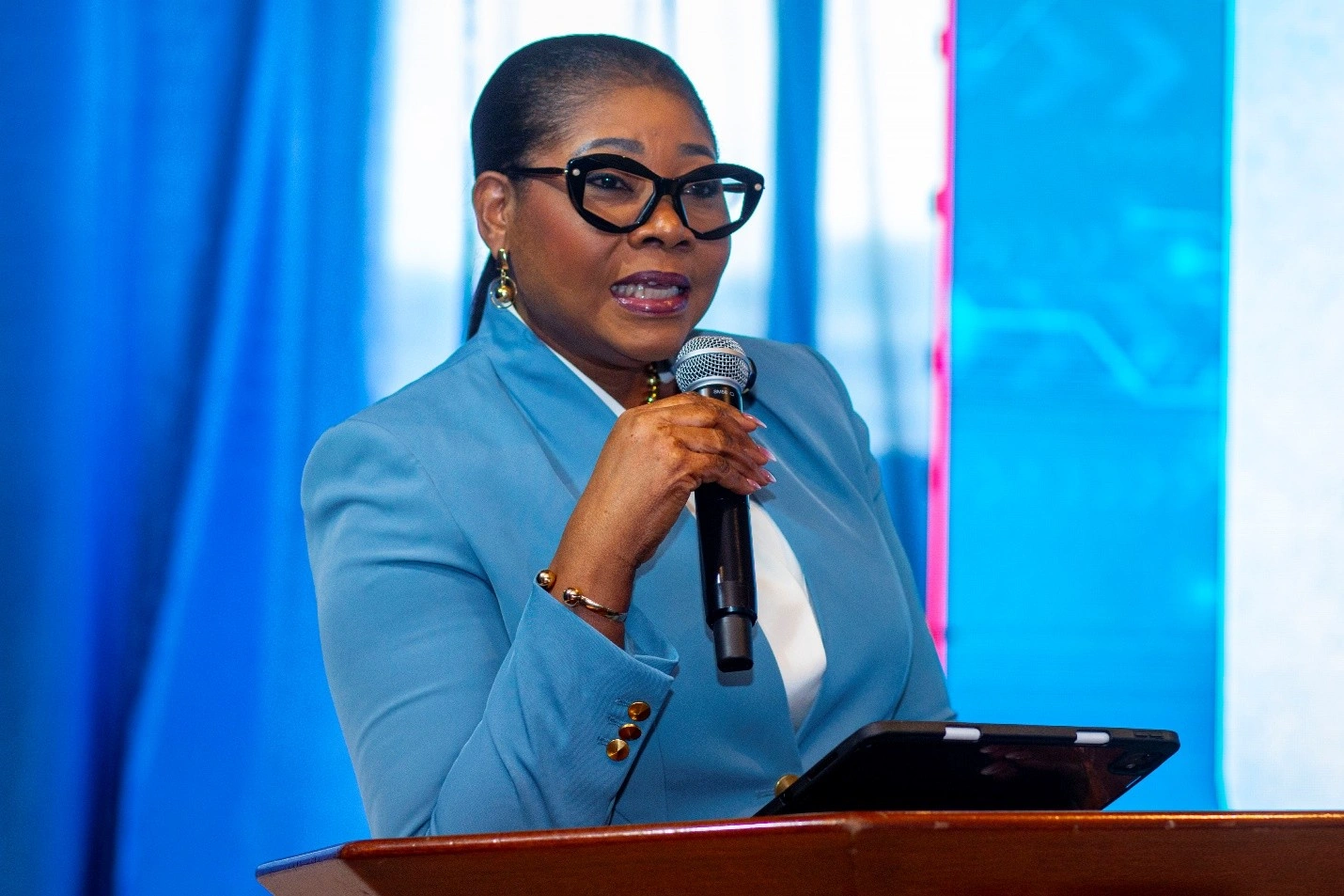 Second Deputy Governor of the Bank of Ghana, Mrs Matilda Asante-Asiedu, delivering the keynote address.